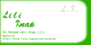 lili knap business card